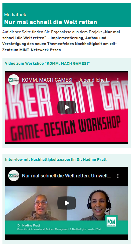 Screenshot eines Ausschnitts der Mediathek